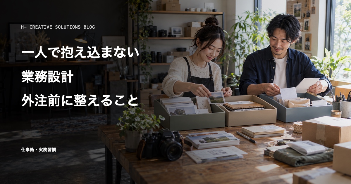一人で抱え込まない業務設計——外注前に整えること のアイキャッチ画像