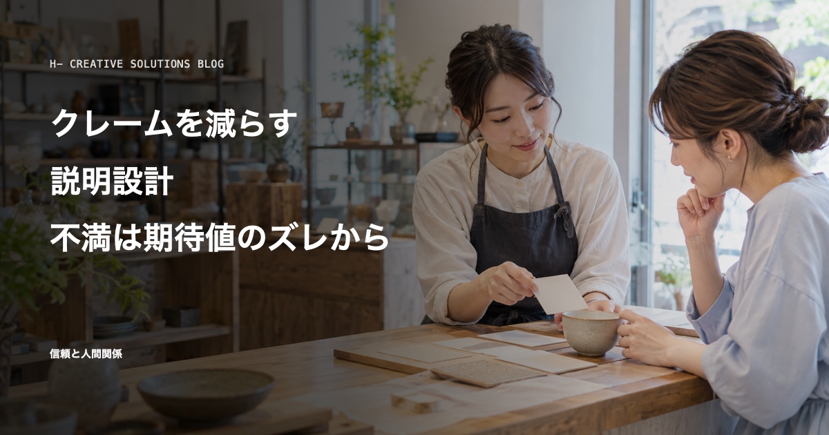 クレームを減らす説明設計——不満は期待値のズレから生まれる のアイキャッチ画像