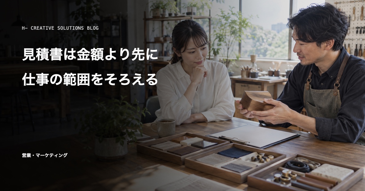 見積書で信頼を落とさないために、金額より先に範囲をそろえる理由 のアイキャッチ画像