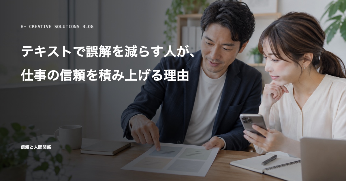 テキストで誤解を減らす人が、仕事の信頼を積み上げる理由 のアイキャッチ画像