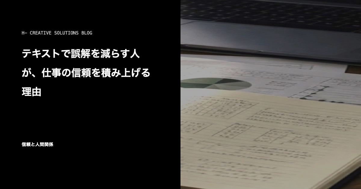 テキストで誤解を減らす人が、仕事の信頼を積み上げる理由 のアイキャッチ画像