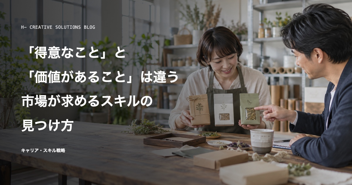 「得意なこと」と「価値があること」は違う——市場から求められるスキルの見つけ方 のアイキャッチ画像