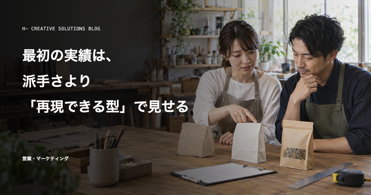 最初の実績は、派手さより「再現できる型」で見せる のアイキャッチ画像
