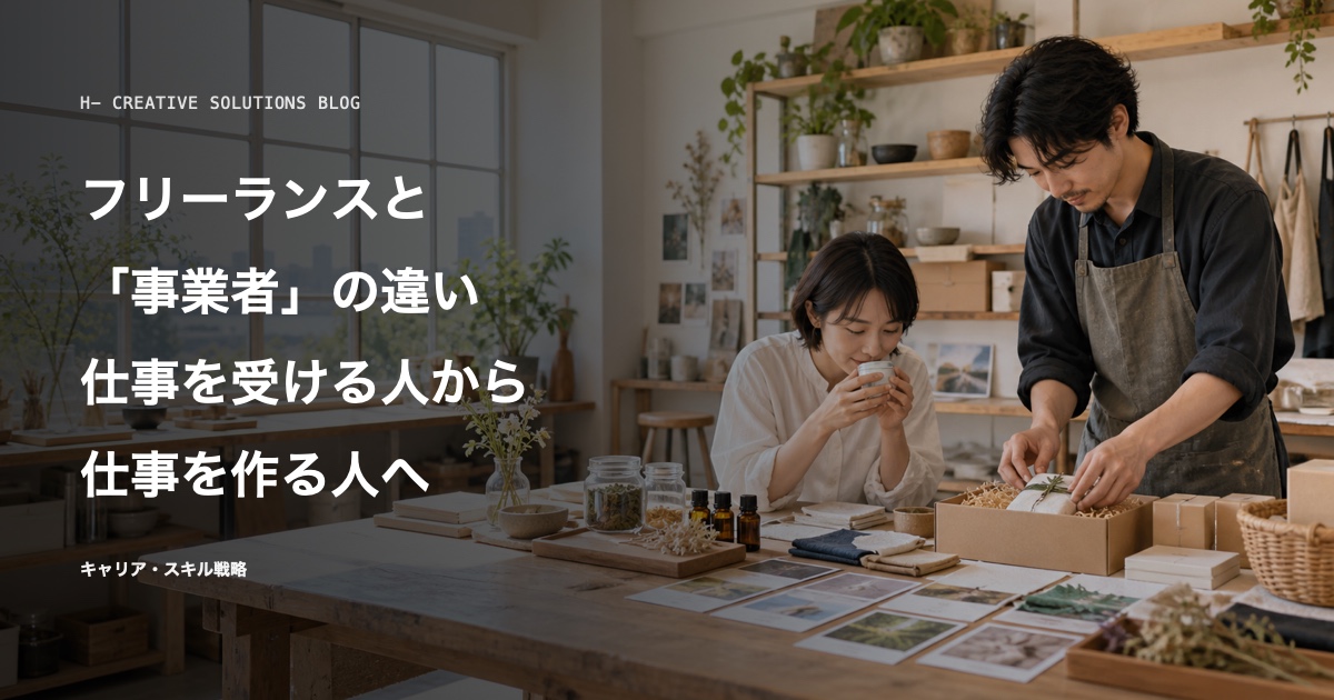 フリーランスと「事業者」の違い——仕事を受ける人から、仕事を作る人へ のアイキャッチ画像