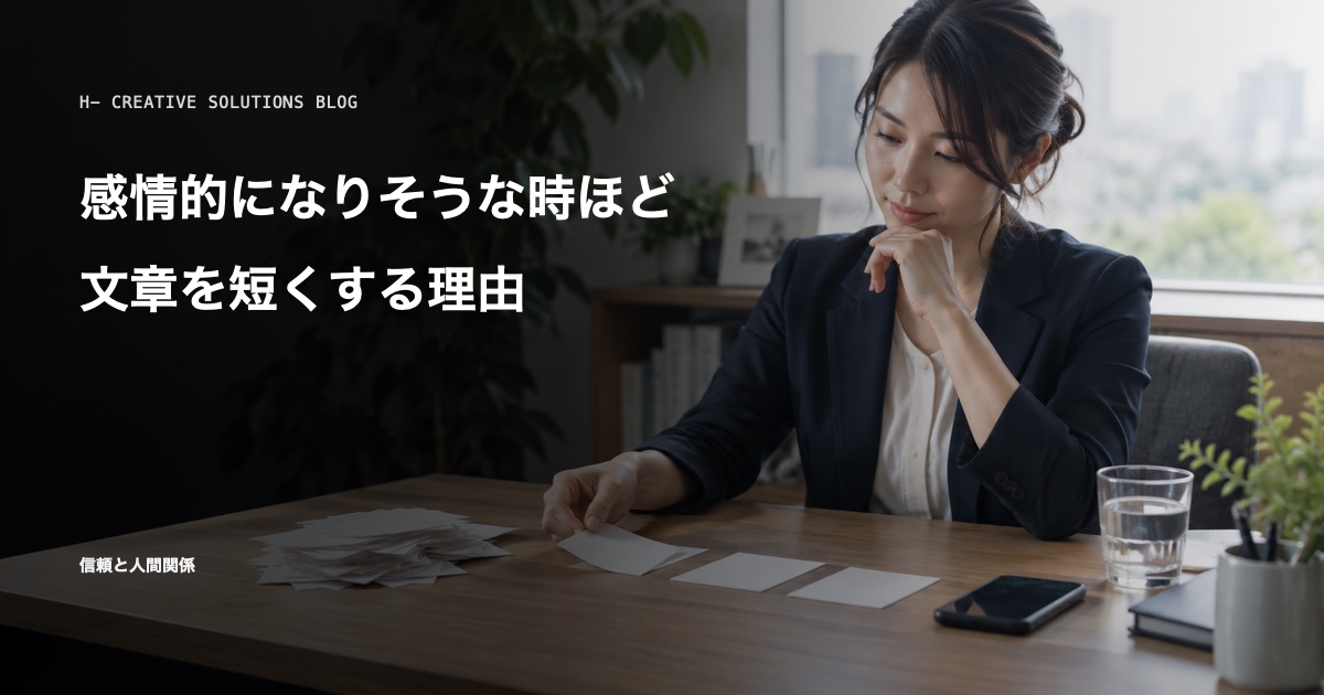 感情的になりそうな時ほど、文章を短くする理由 のアイキャッチ画像