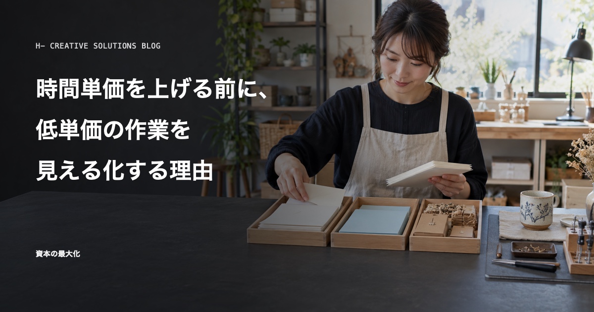 時間単価を上げる前に、低単価の作業を見える化する理由 のアイキャッチ画像