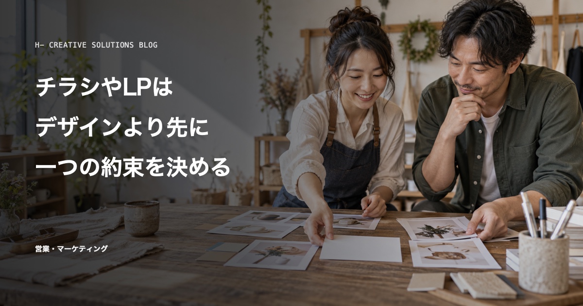チラシとLPに「一つの約束」を置く——伝わるページ設計の基本 のアイキャッチ画像