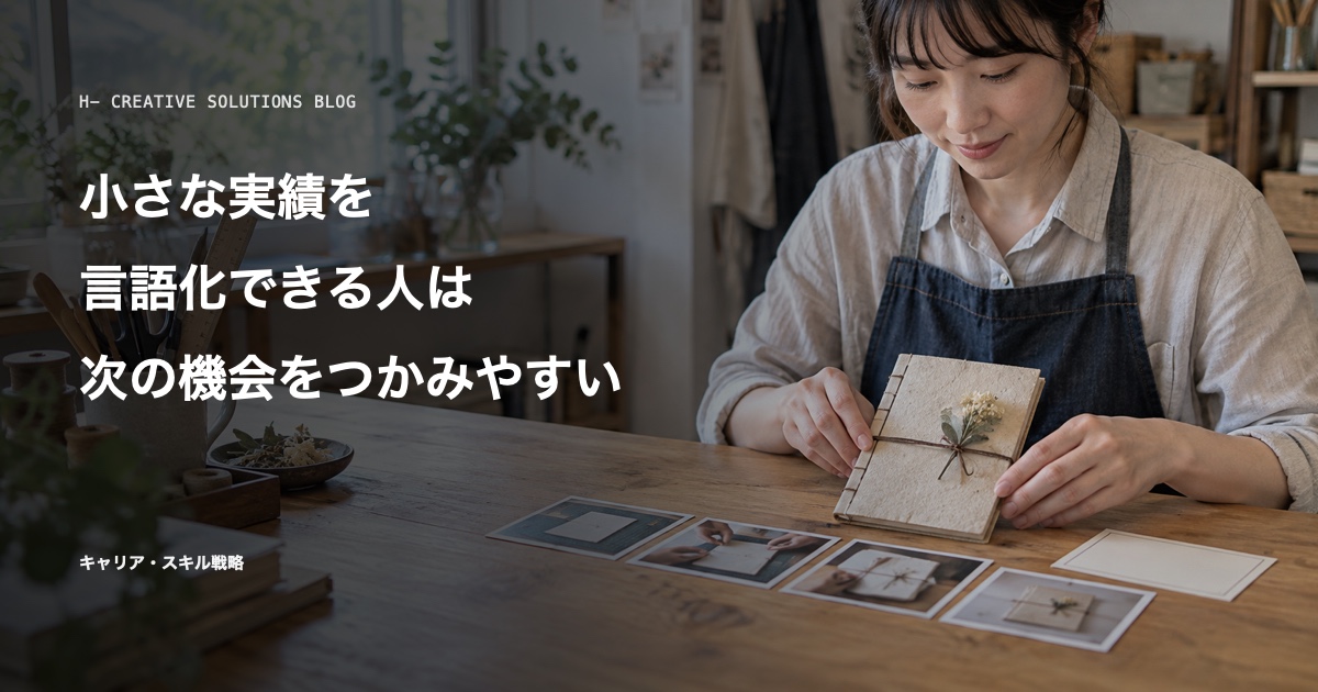 小さな実績を言語化できる人は、次の機会をつかみやすい のアイキャッチ画像