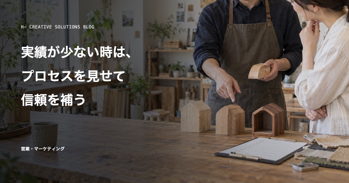 実績が少ない時に信頼を補う方法——進め方と姿勢を見せる のアイキャッチ画像