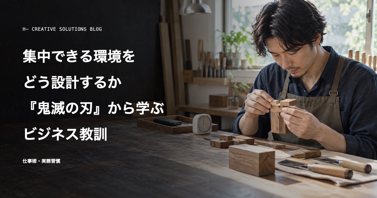 アニメ×ビジネスで学べる教訓フレーズ集4——『鬼滅の刃』に学ぶ集中の設計 のアイキャッチ画像