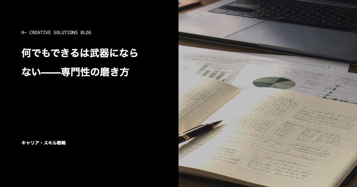 何でもできるは武器にならない——専門性の磨き方 のアイキャッチ画像