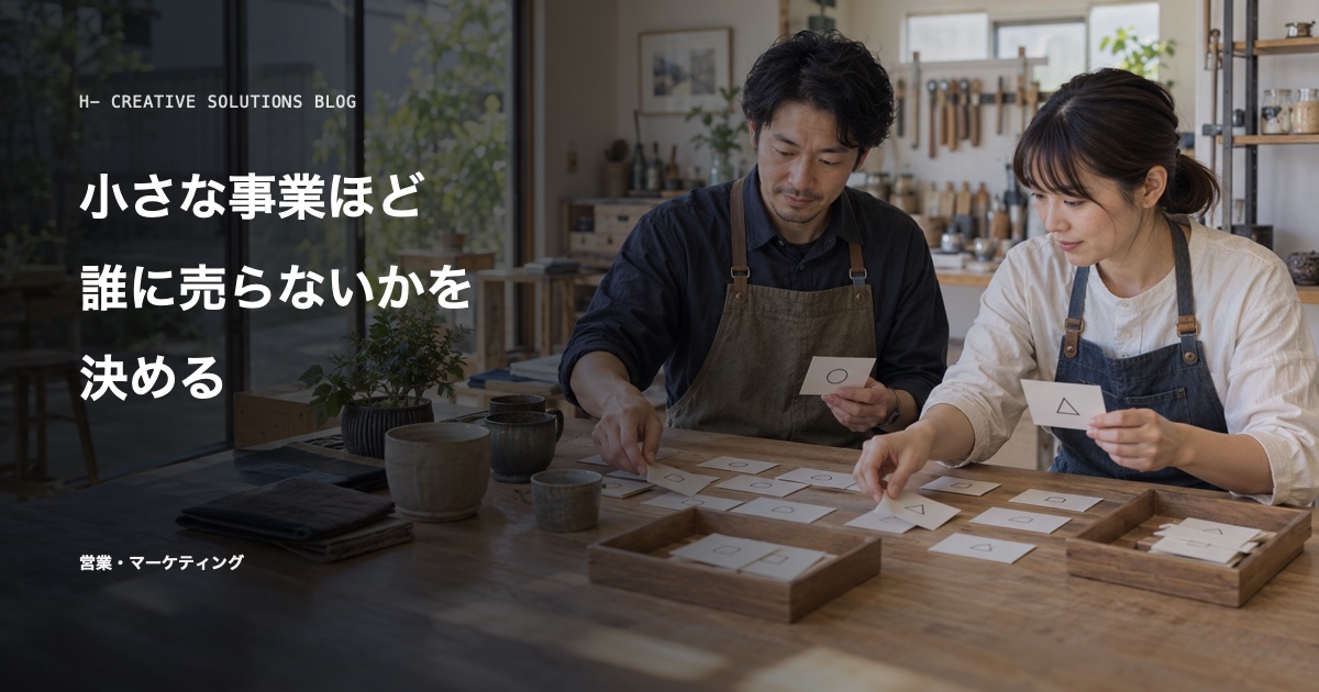 小さな事業ほど、誰に売らないかを決める のアイキャッチ画像