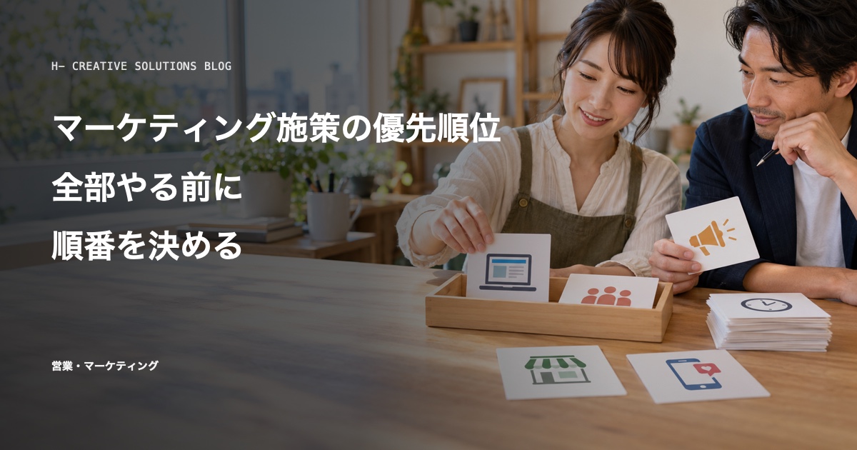 マーケティング施策の優先順位——全部やる前に順番を決める のアイキャッチ画像