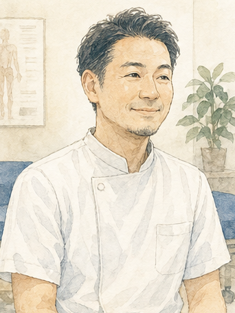 整体院オーナーを表す非実在人物の淡彩イラスト